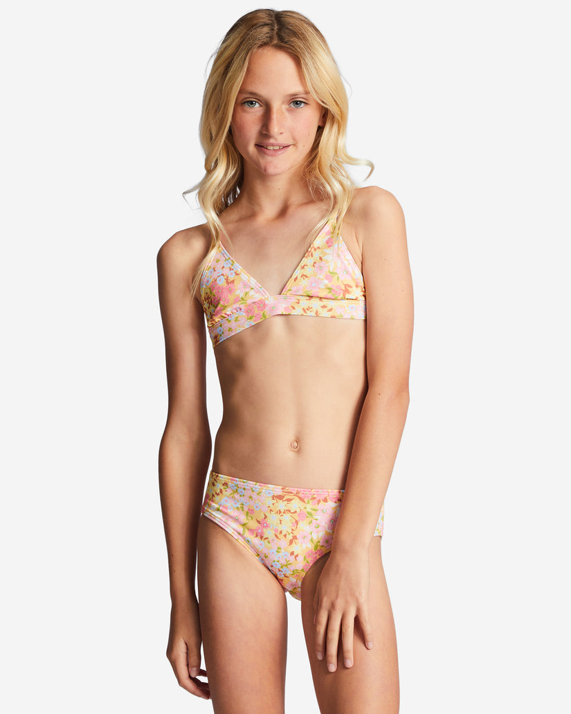 Girls 4-16 Spring Daydream Triangle Two-Piece Bikini Set - Golden Peach