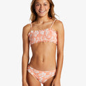 Girls Island In The Sun Two Piece Smocked Bikini Set - Tangy Tangerine