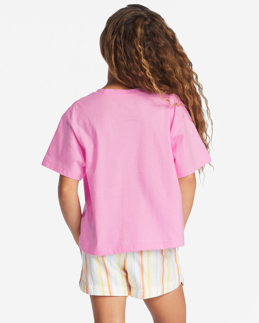 Girls Golden Days T-Shirt - Pink Trails