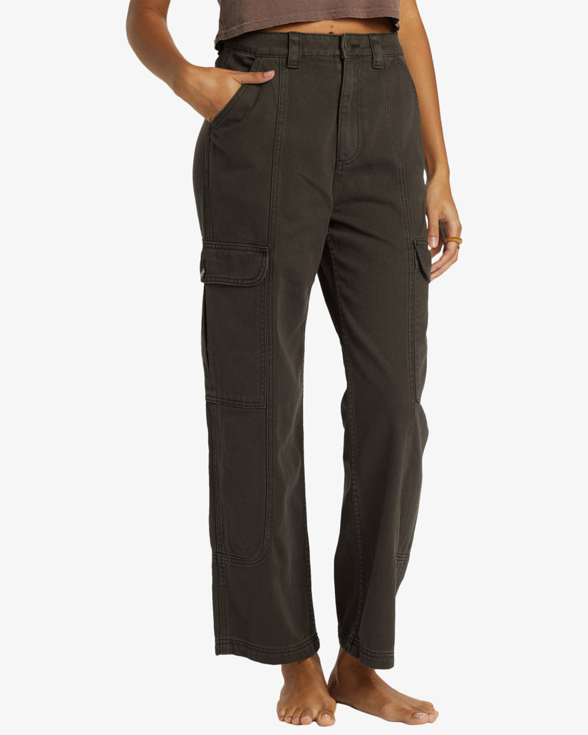 Wall To Wall Denim Cargo Pants - Black Sands