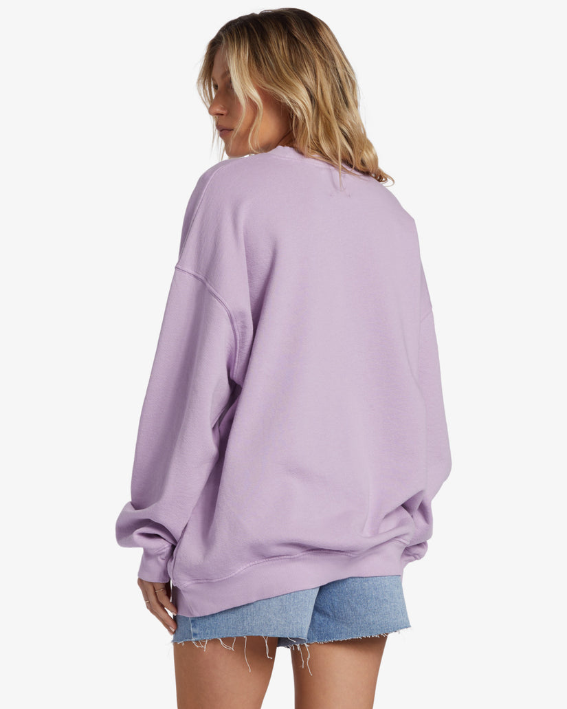 Ride In Oversized Crewneck Sweatshirt - Peaceful Lilac