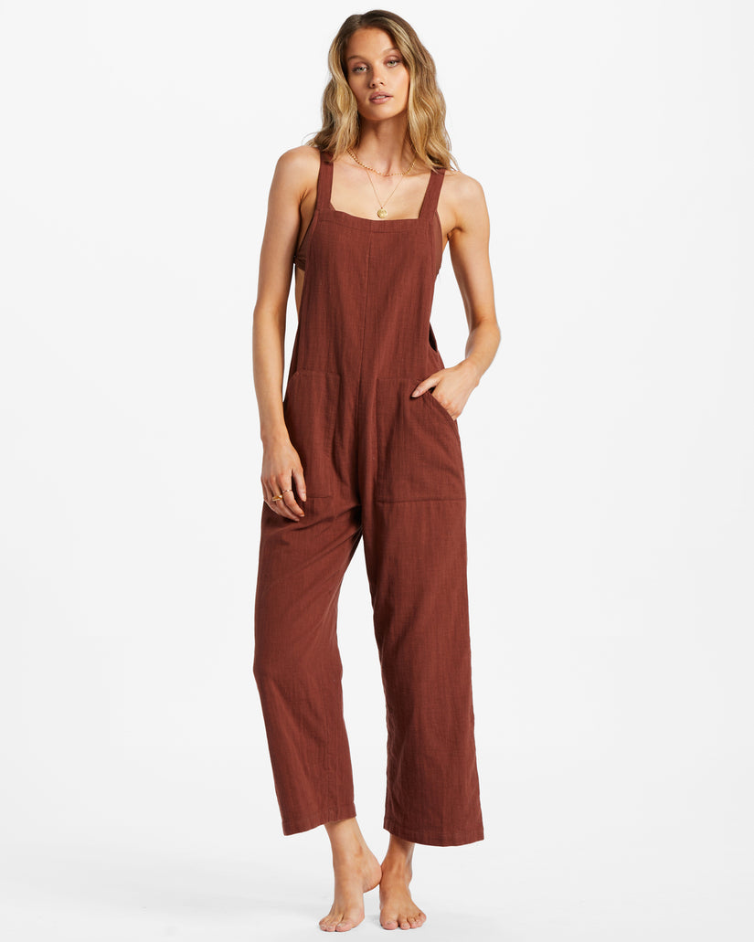 Pacific Time Strappy Jumpsuit - Mocha