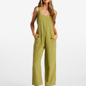 Pacific Time Strappy Jumpsuit - Green Eyes