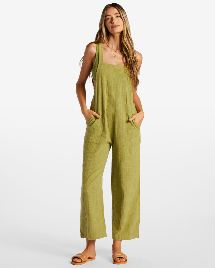 Pacific Time Strappy Jumpsuit - Green Eyes