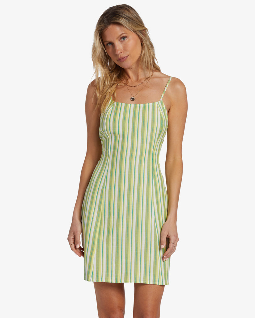 Stay Awhile Mini Dress - Palm Green