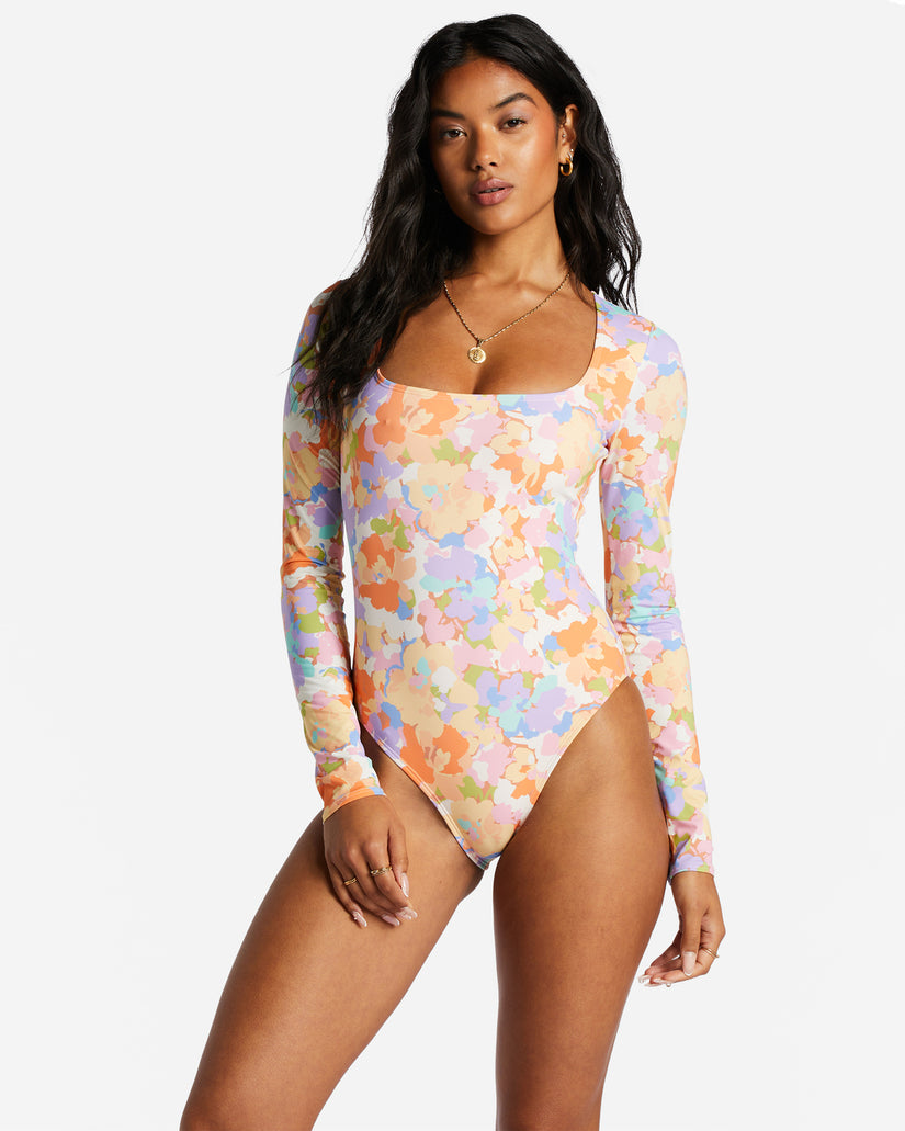 Paradise Cove Long Sleeve One-Piece Swimsuit - Multi