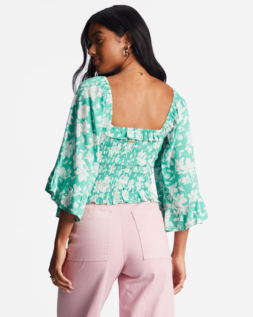 Be My Babe Bell Sleeve Top - Sweet Grass