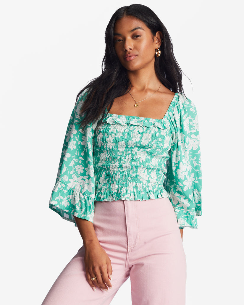 Be My Babe Bell Sleeve Top - Sweet Grass