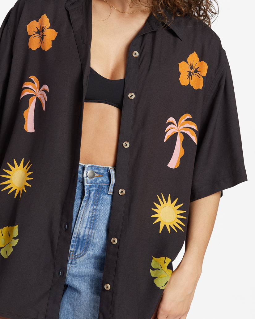 On Vacation Woven Shirt - Black Sands