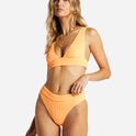 Summer High Remi Plunge Bikini Top - Tangy Tangerine