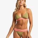 A/Div Banded Triangle Upf 50 Bikini Top - Cedar