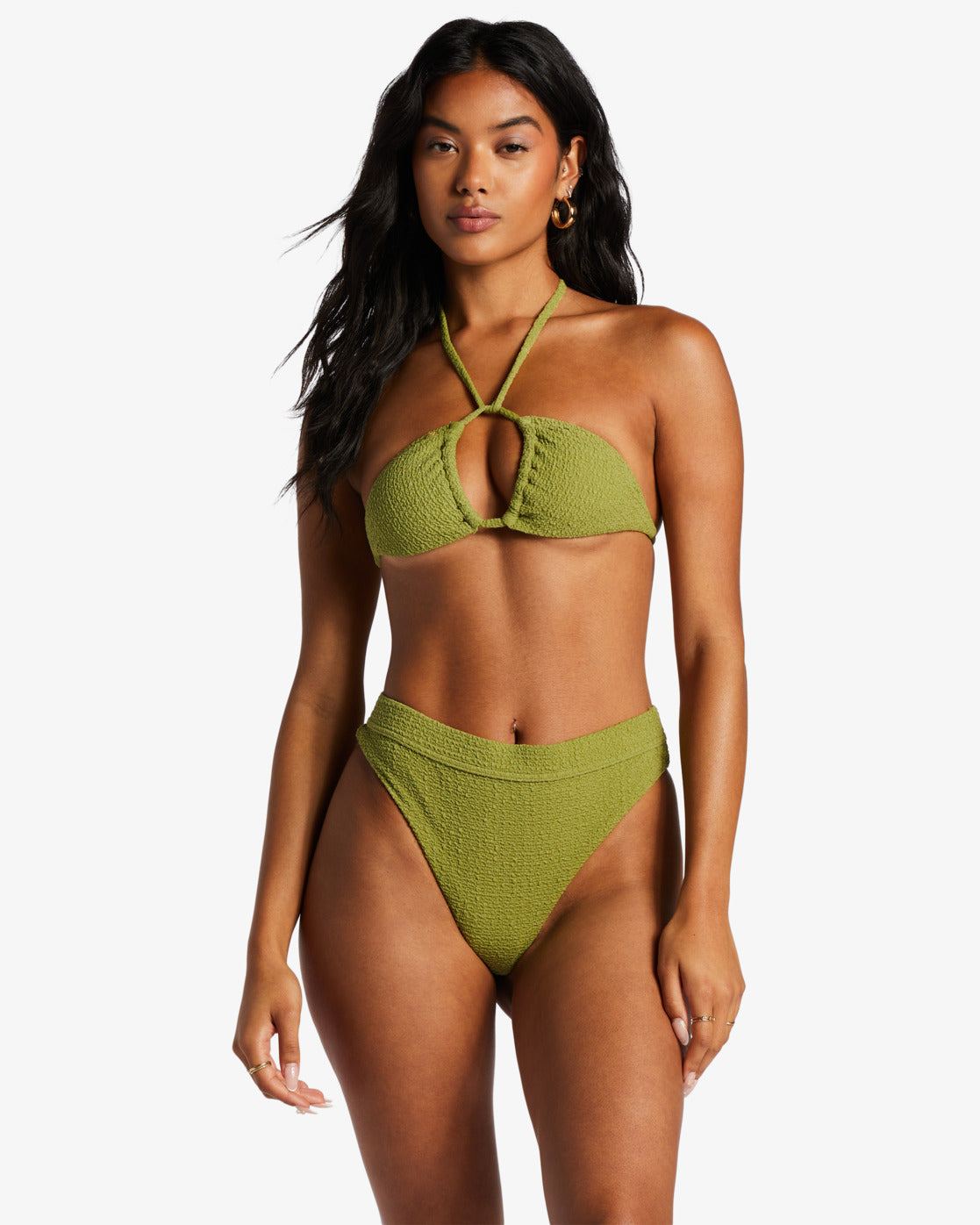 Billabong Strappy Longline Bikini Top in Green