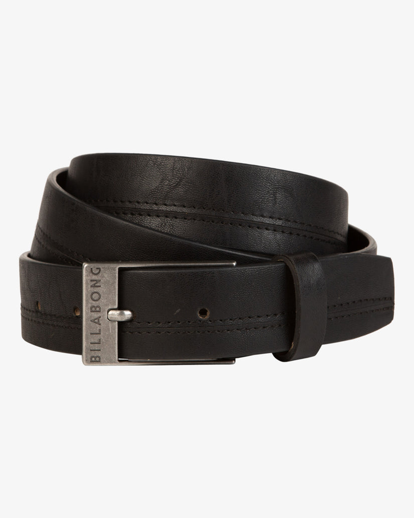 Dimension Faux Leather Belt - Black
