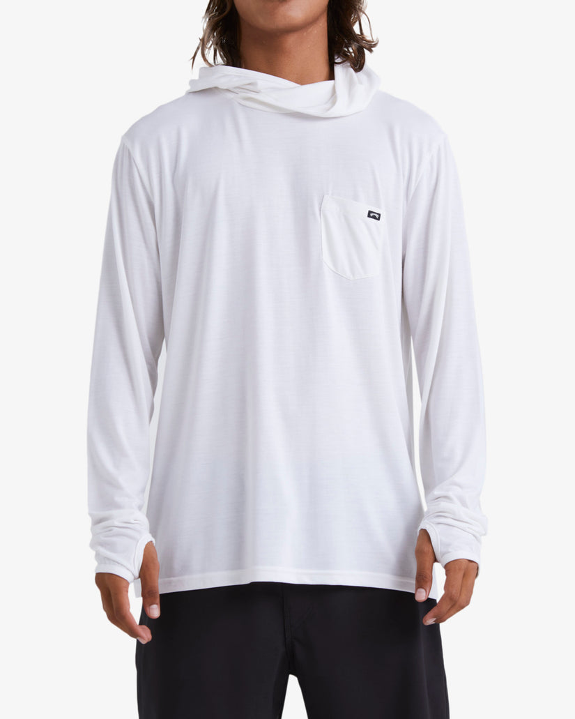Eclipse Hooded Long Sleeve Surf T-Shirt - White