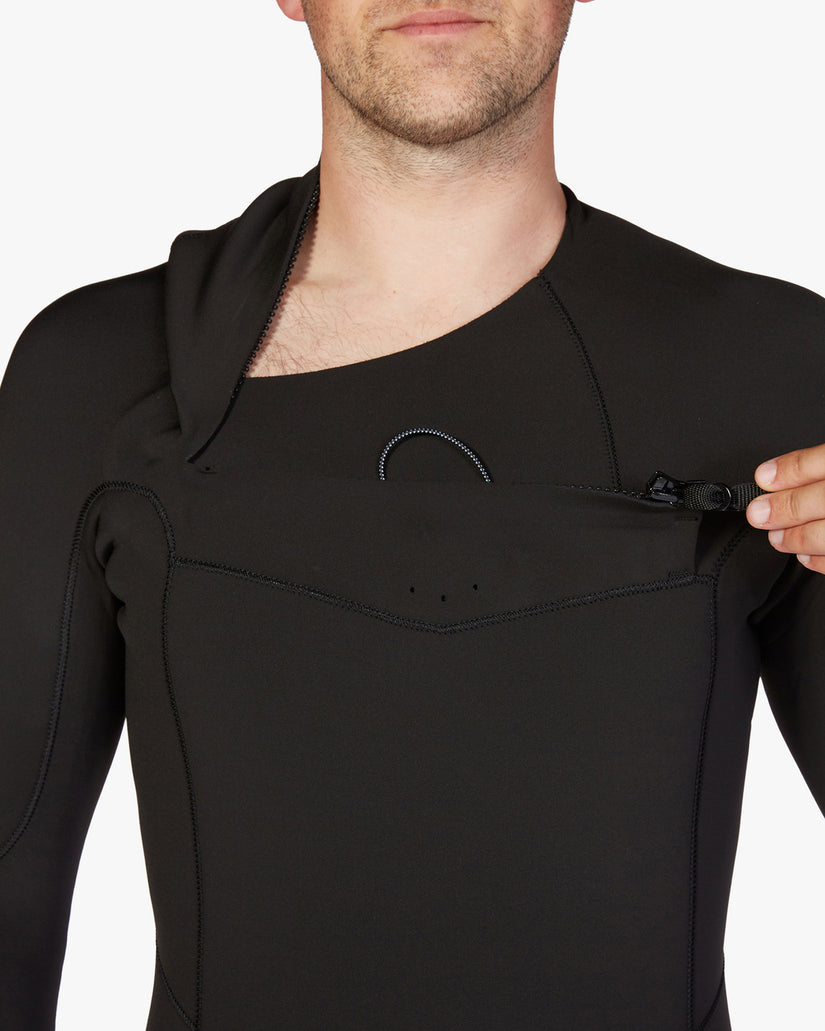 3/2 Absolute Chest Zip Full Wetsuit - Black