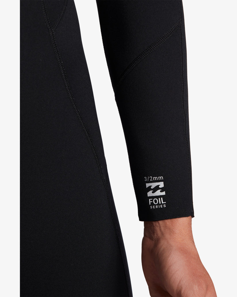 3/2mm Foil Back Zip Wetsuit - Black