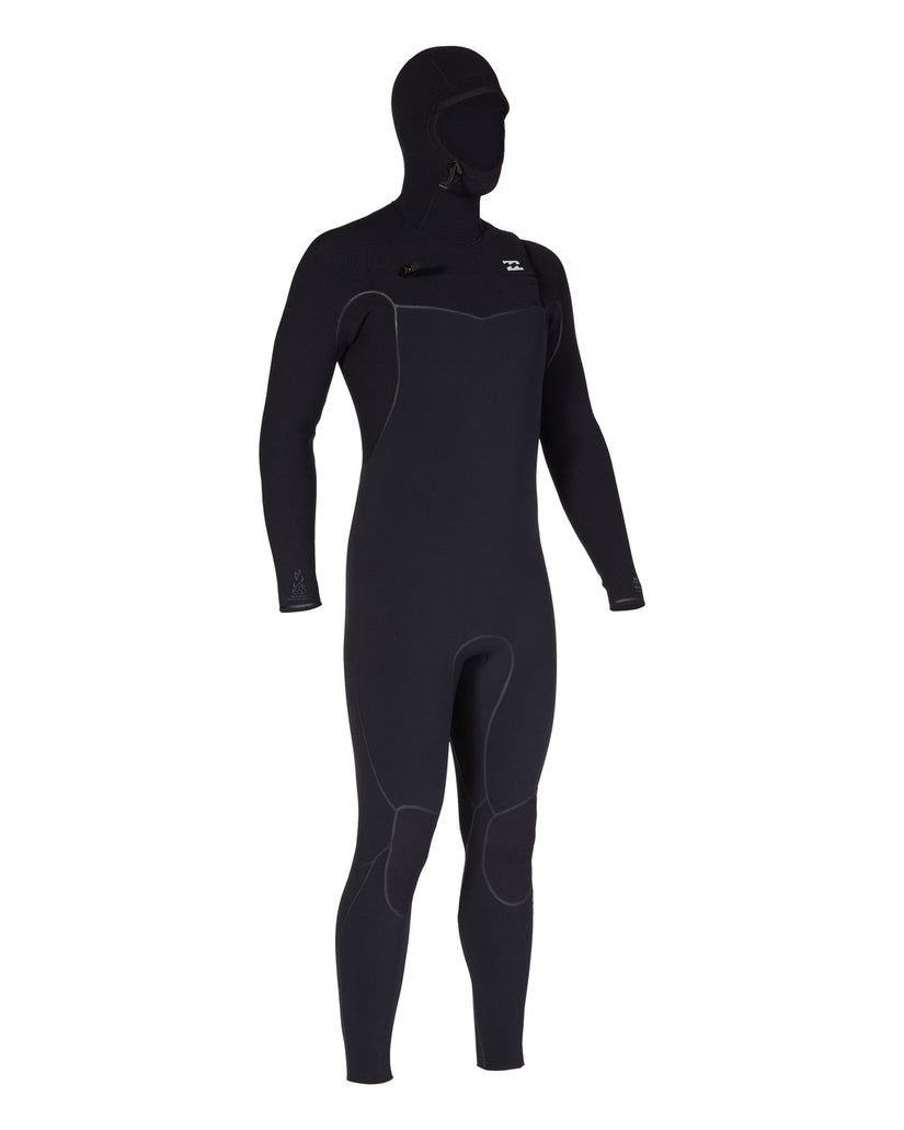 6/5 Furnace Chest Zip Hooded Full Wetsuit - Black