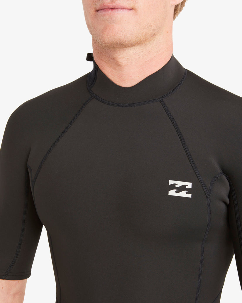 2/2mm Absolute Short Sleeve Back Zip Springsuit - Black