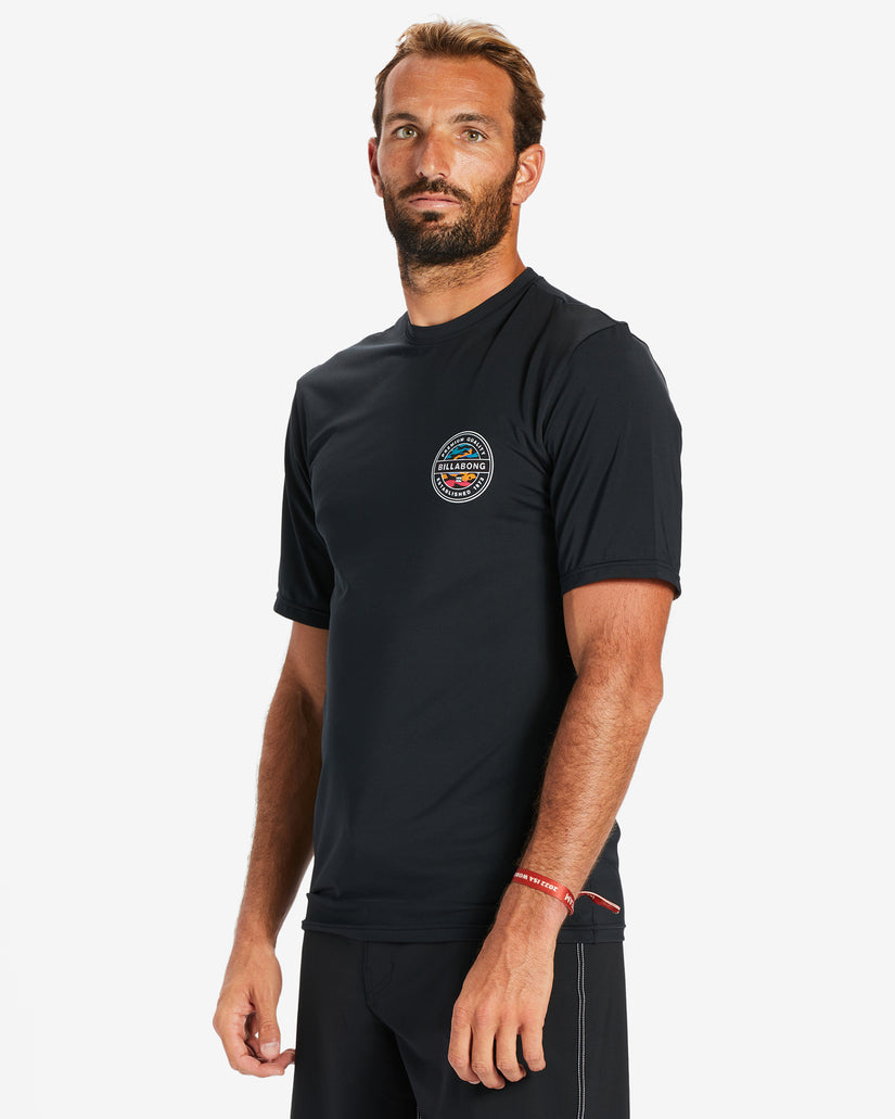 Rotor Loose Fit Short Sleeve UPF 50 Surf T-Shirt - Black