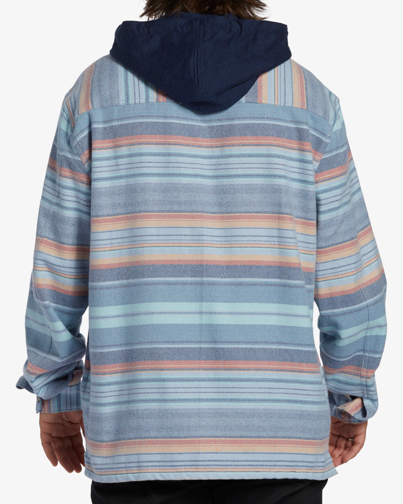 Baja Hooded Flannel Shirt - Maya Blue