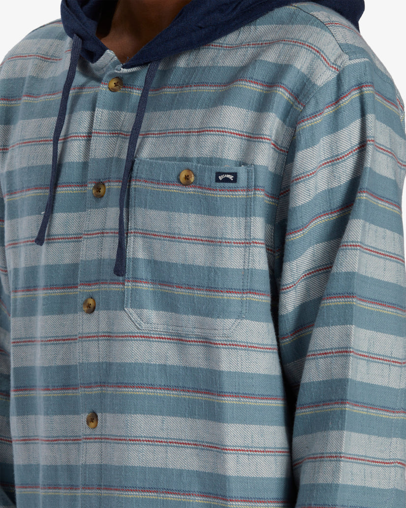 Baja Hooded Flannel Shirt - Cement