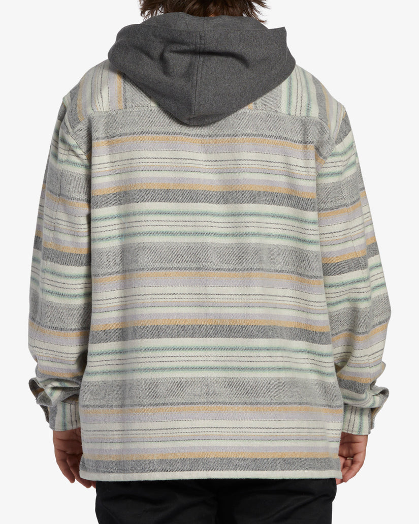 Baja Hooded Flannel Shirt - Jade Stone