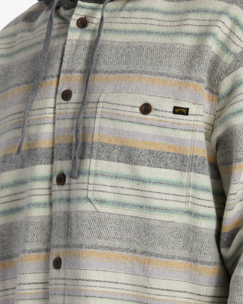 Baja Hooded Flannel Shirt - Jade Stone