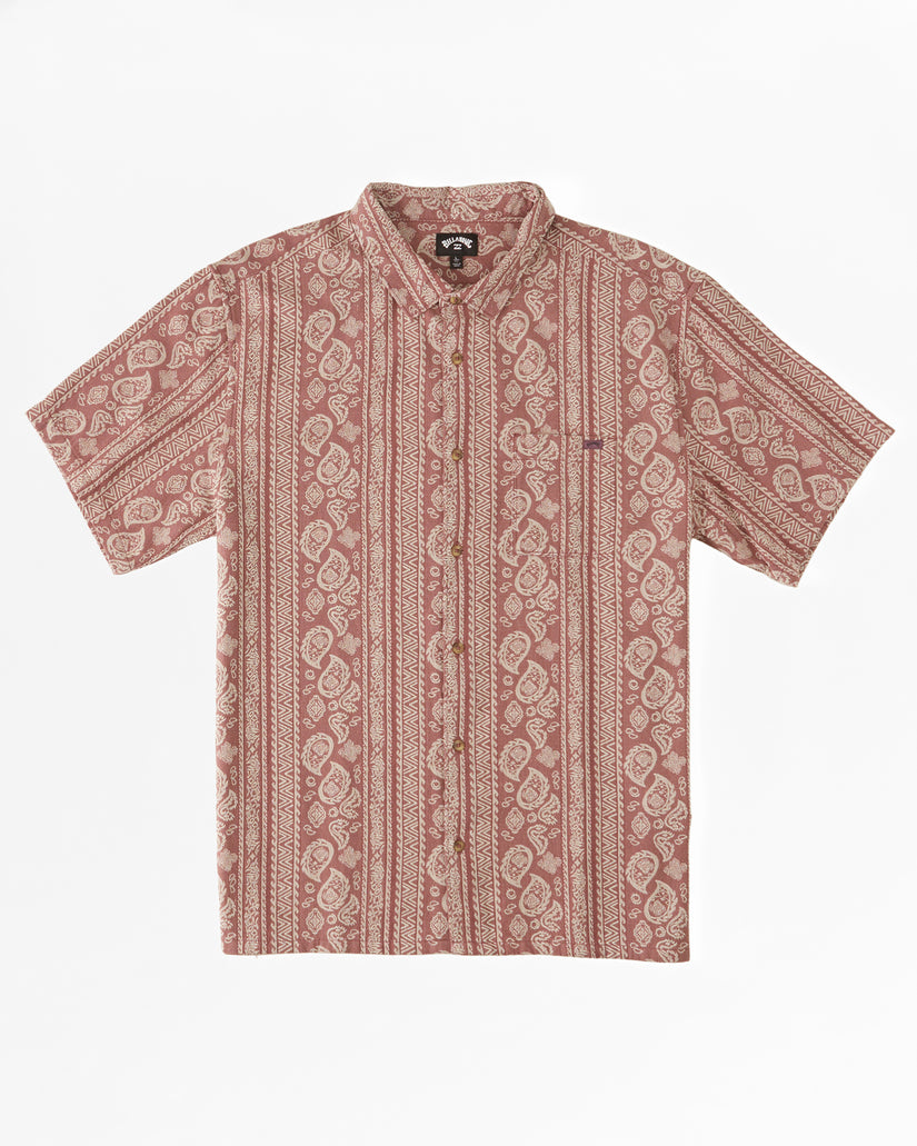 Sundays Jacquard Short Sleeve Shirt - Fig