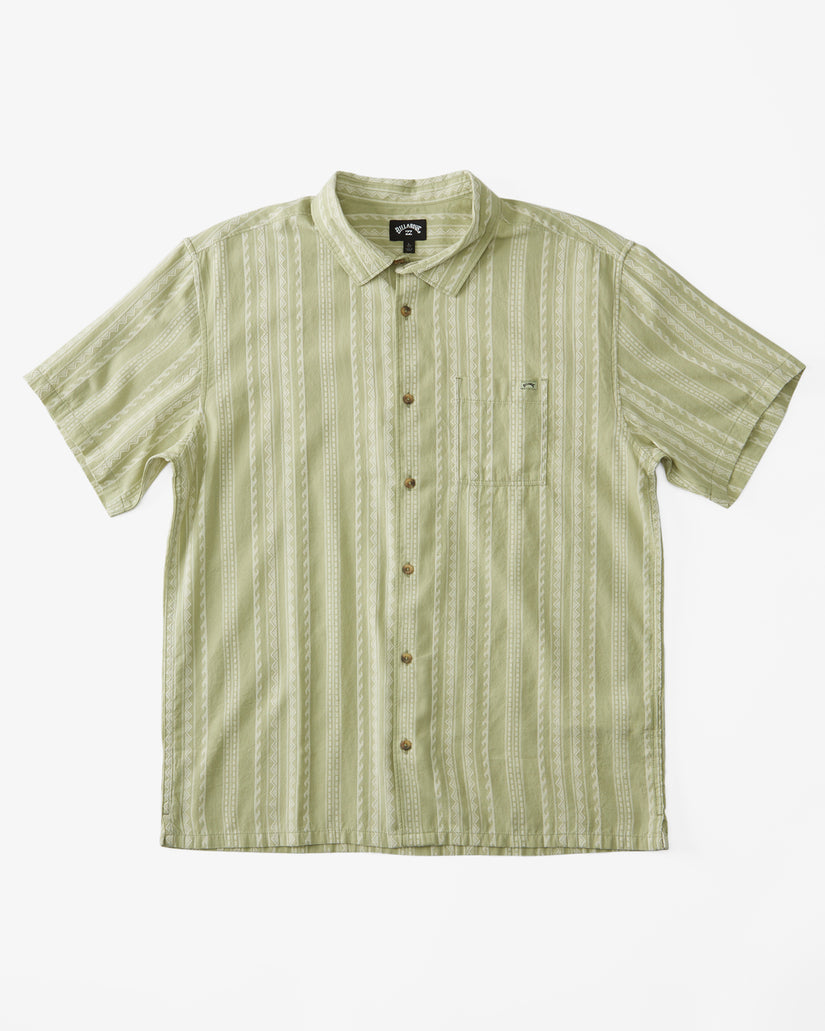 Sundays Jacquard Short Sleeve Shirt - Sage