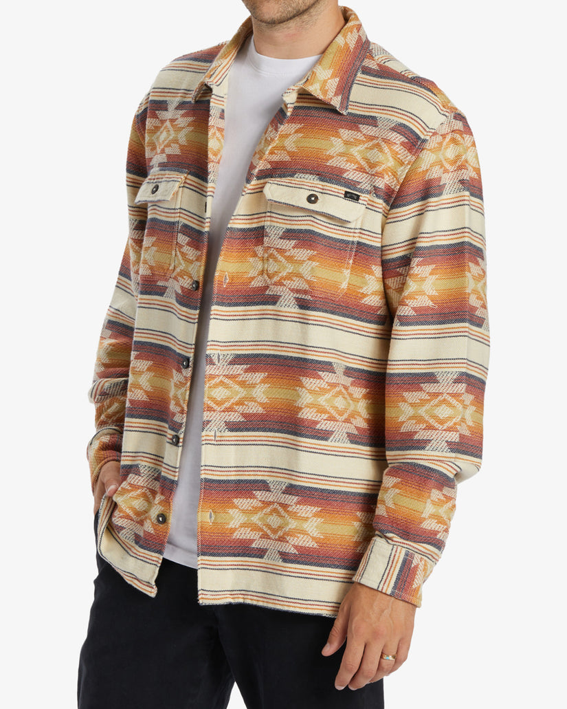 Offshore Jacquard Flannel Long Sleeve Shirt - Gold