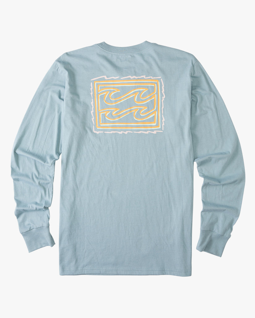 Crayon Wave Long Sleeve T-Shirt - Washed Blue