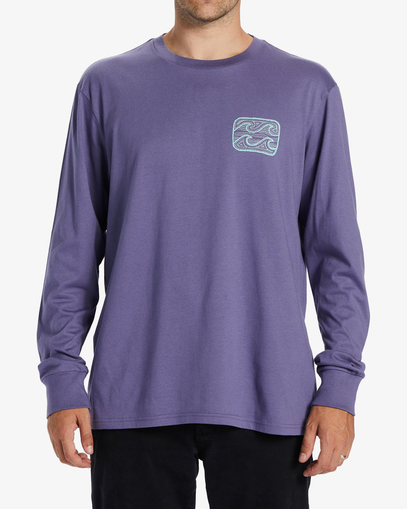 Crayon Wave Long Sleeve T-Shirt - Dusty Grape