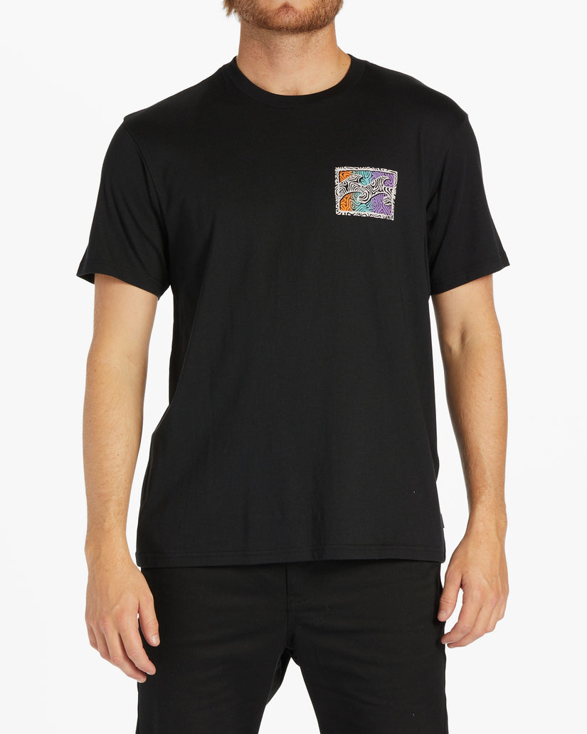 Crayon Wave Short Sleeve T-Shirt - Black
