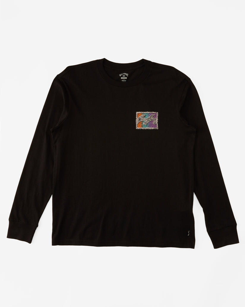Crayon Wave Long Sleeve T-Shirt - Black