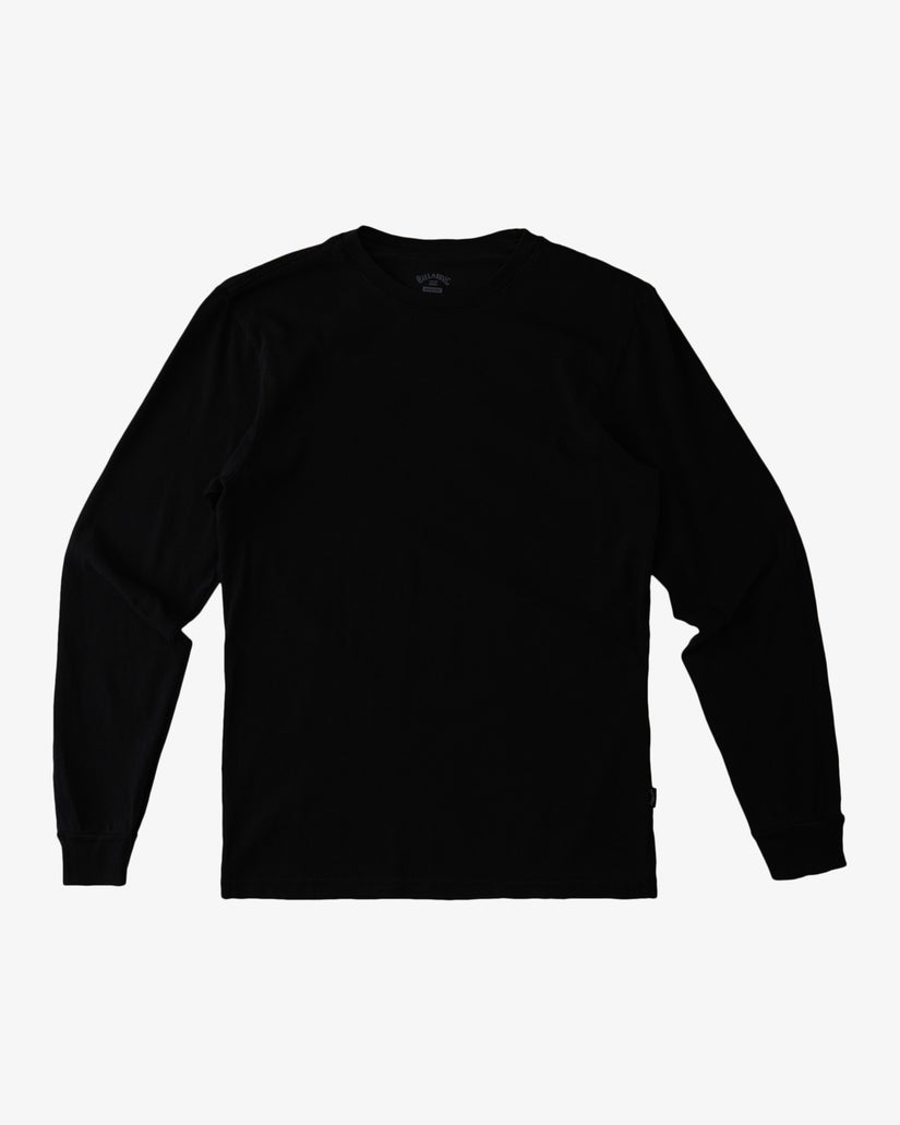 Essential Wave Washed Long Sleeve T-Shirt - Black