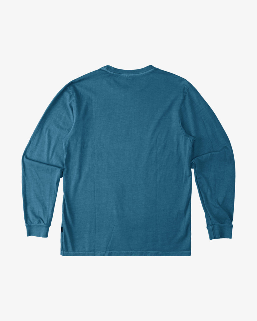 Essential Wave Washed Long Sleeve T-Shirt - Smoke Blue