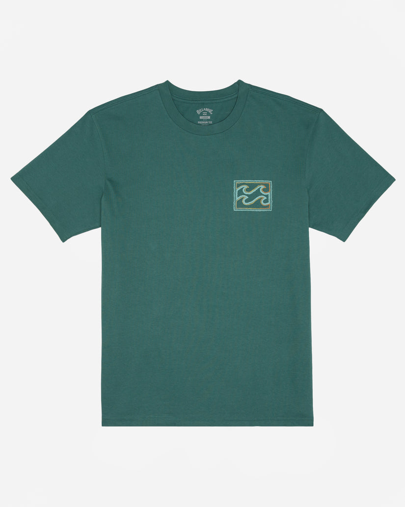 Crayon Wave Short Sleeve T-Shirt - Billiard