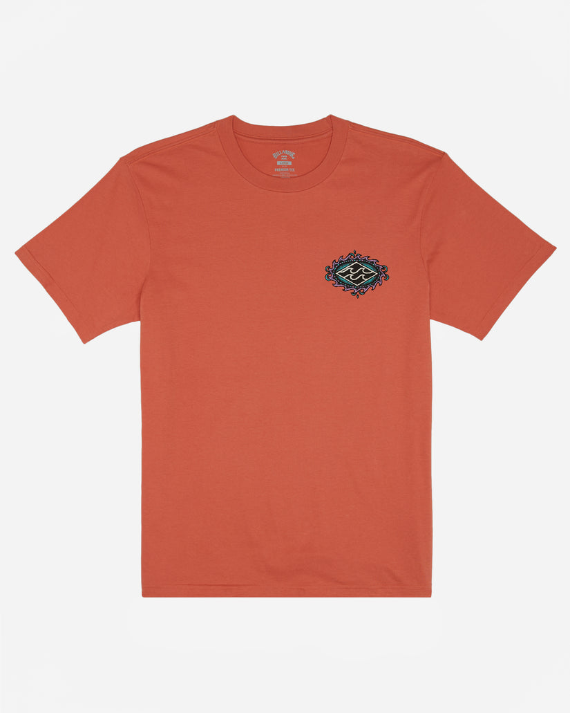 Crayon Wave Short Sleeve T-Shirt - Coral