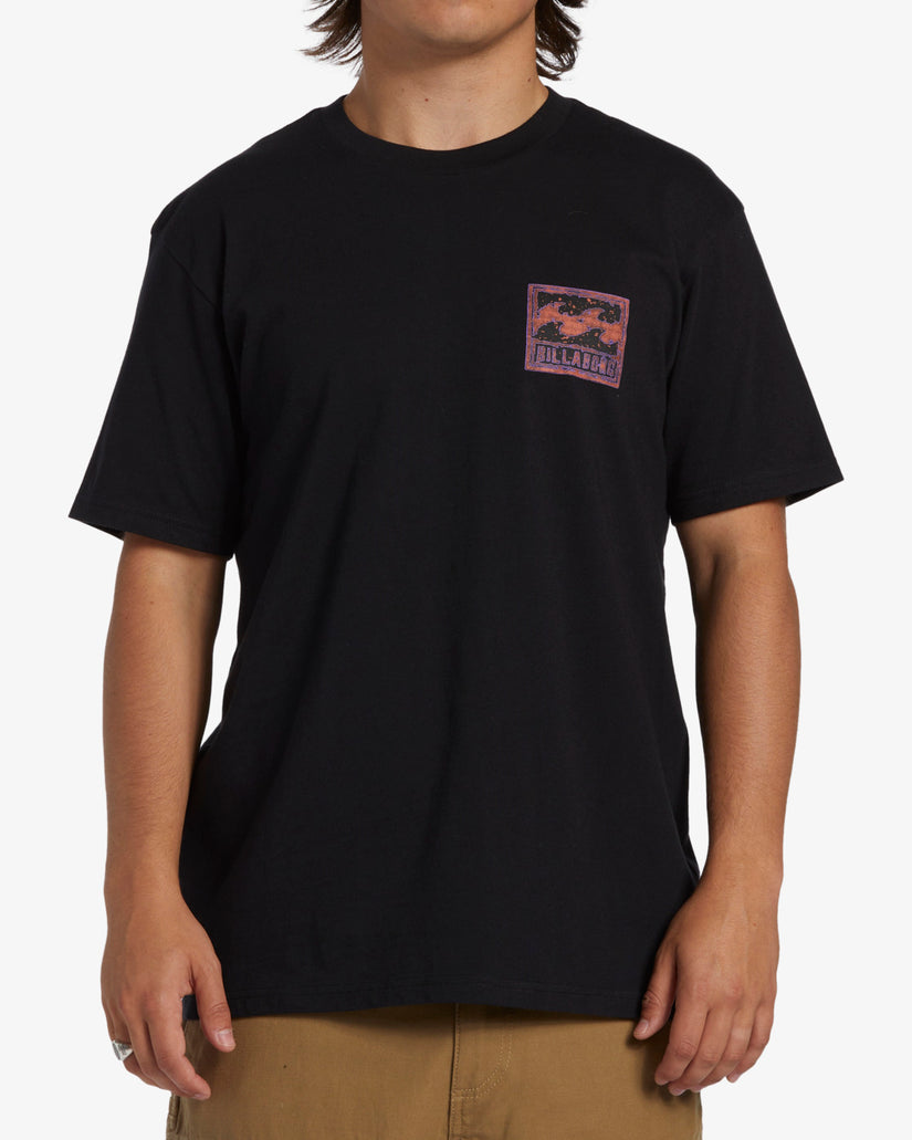 Crayon Wave Short Sleeve T-Shirt - Black