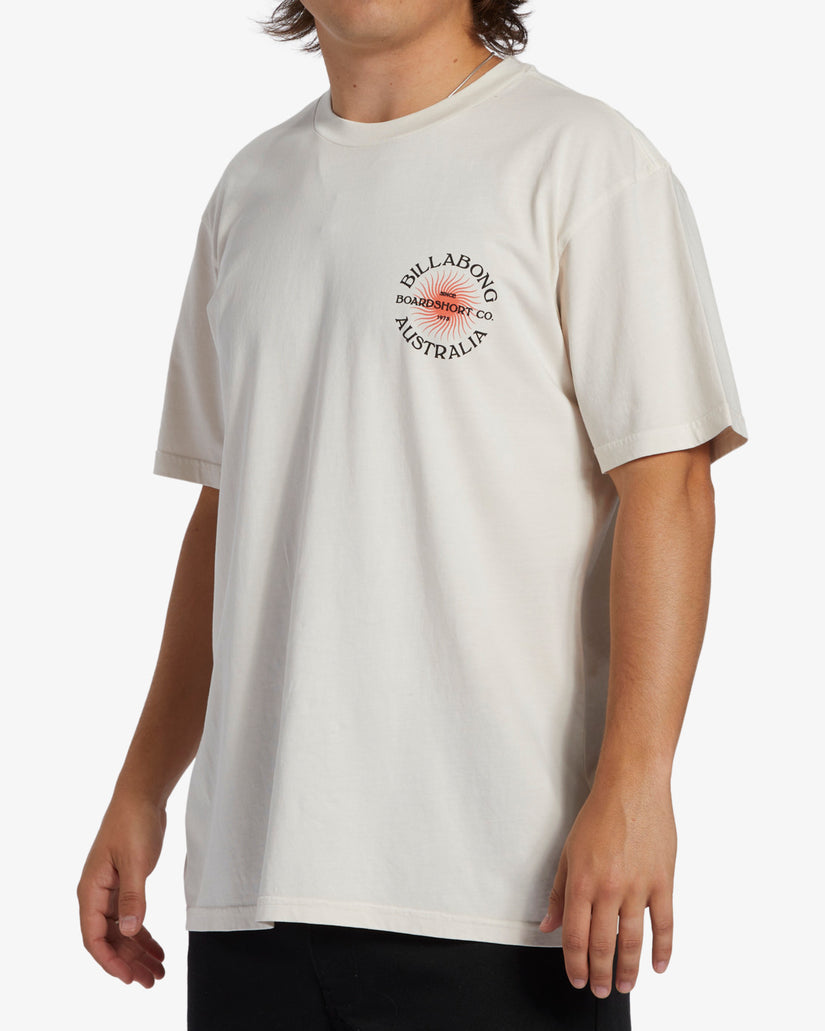 Connection Short Sleeve Wave Washed T-Shirt - Off White