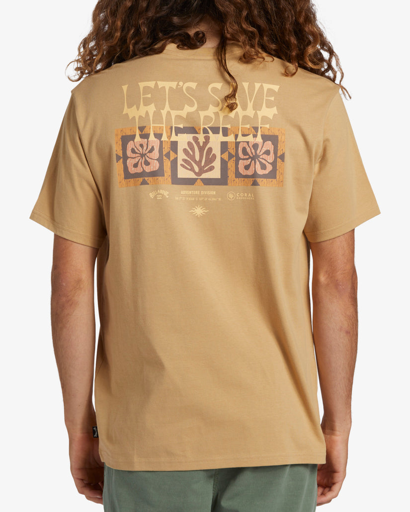 Coral Gardeners Tiki Reef Short Sleeve T-Shirt - Dusty Gold