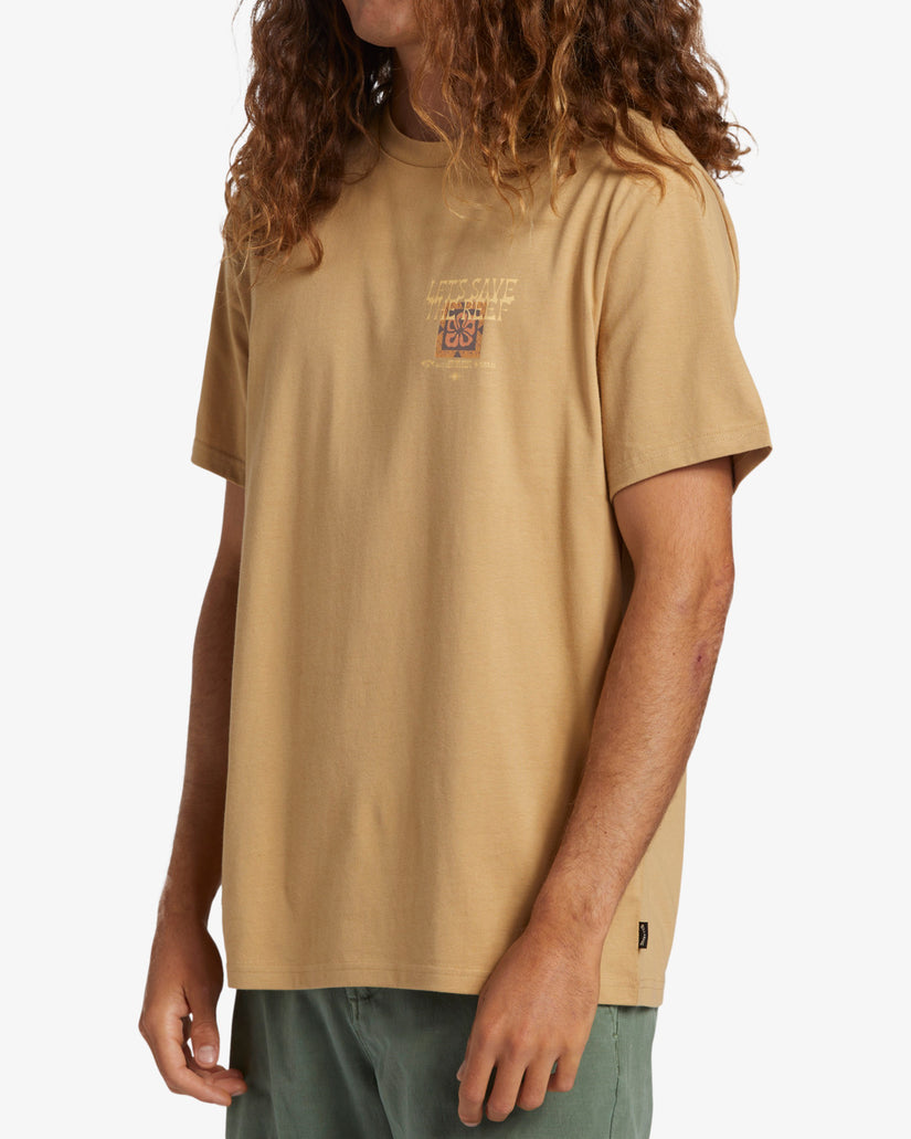 Coral Gardeners Tiki Reef Short Sleeve T-Shirt - Dusty Gold