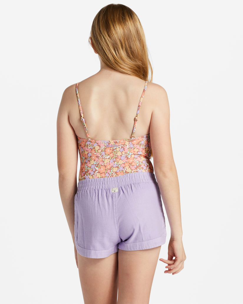 Mad For You Elastic Waist Shorts - Lilac Breeze