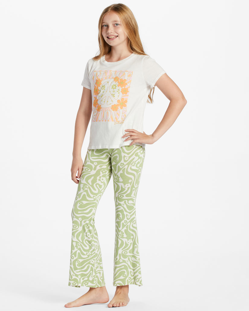 Tell Me Elastic Waist Flared Pants - Willow