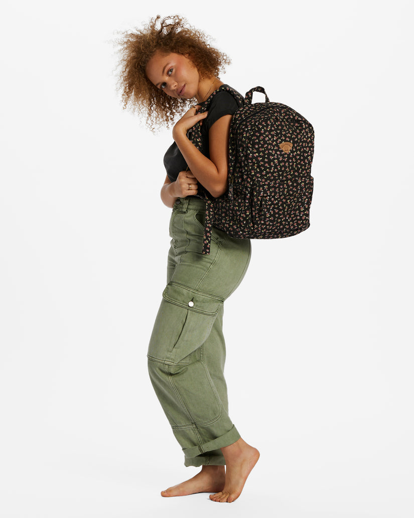 Schools Out Canvas Backpack - Black Pebble