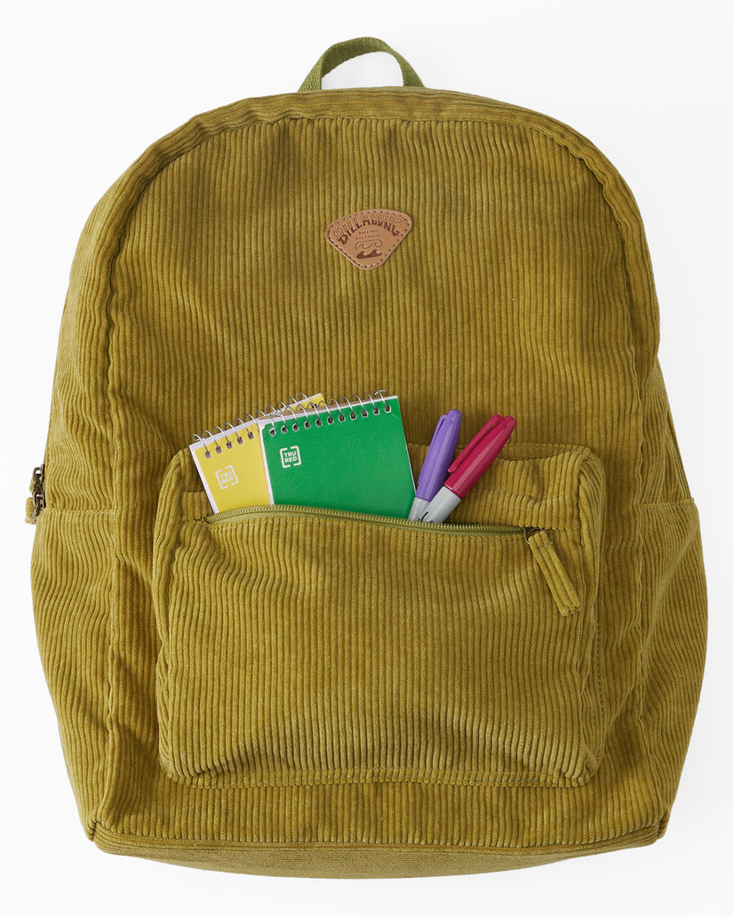Schools Out Corduroy Backpack - Green Eyes