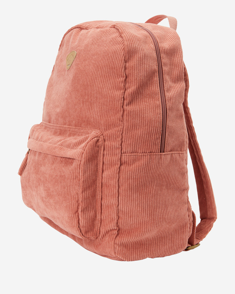 Schools Out Corduroy Backpack - Rose Dawn