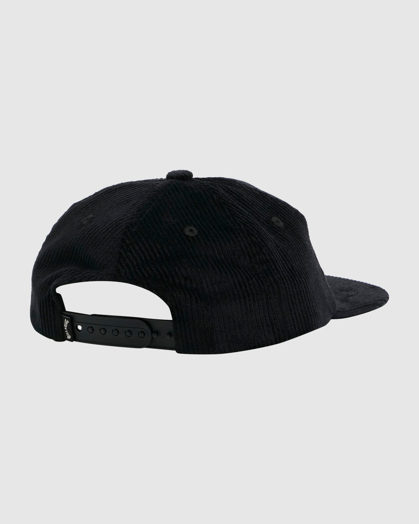 Base Snapback Hat - Black Corduroy